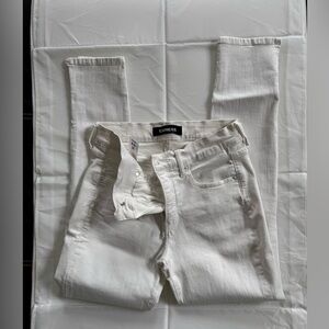 Express White Skinny Mid Rise Jeans
